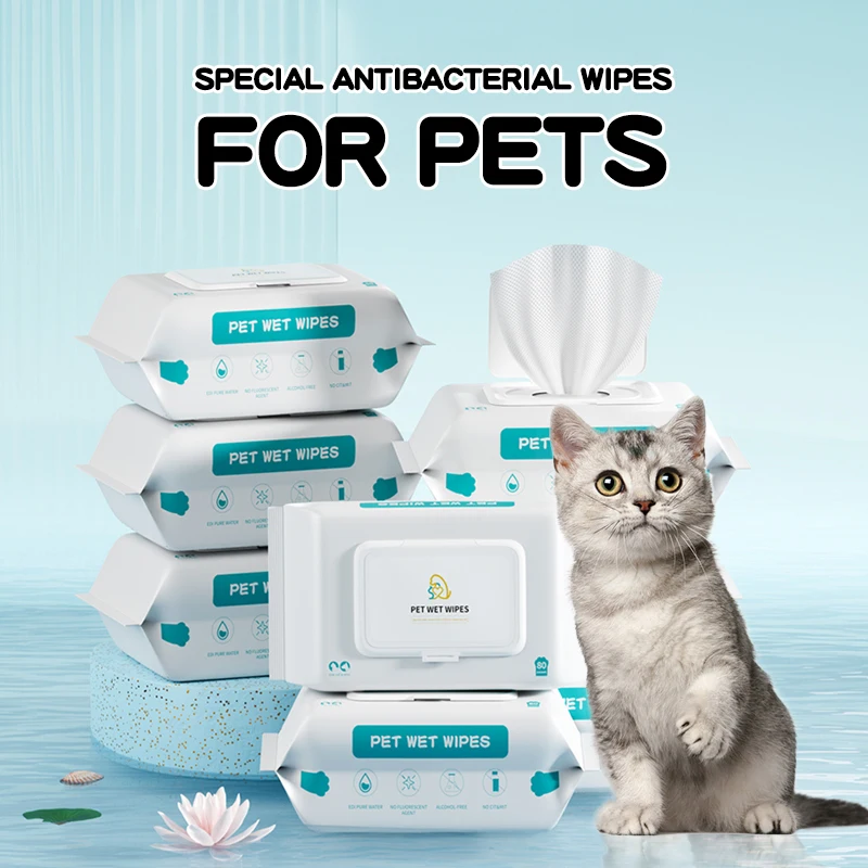 Custom Brand Pet cleaning wipes wet wipes daily cleaning for Cats and Dogs Pet Wipes for Paws Body Butt Alibaba