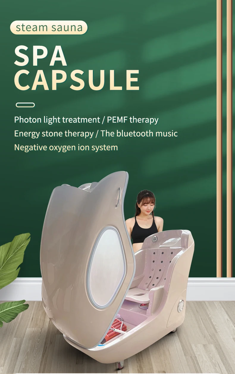 Ewinsun Home Steam Spa Capsule Ozone Infrared Sauna with Message Capsule  Stand Type Acrylic Material US CN Plugs for Face