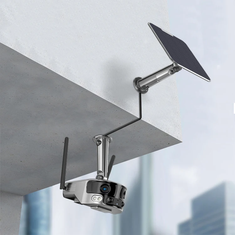 Wireless Solar 4G Dual Lens Camera  8MP 180 Degree Viewing Angle Network Camera 4K Super HD Quality Twin Lenses Camera