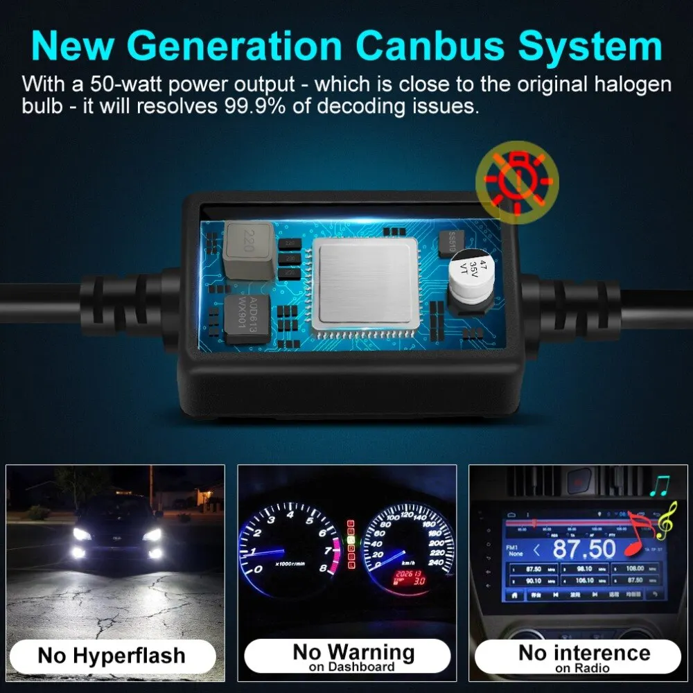 2021new Led Bulb Headlight Cooling Fan High Low Beam Bulb Led Hb3 H4 H1