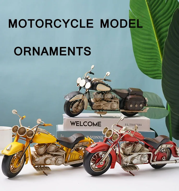 WOODEN MOTORBIKE~Motorcycle 14.5cm~Hand crafted Figurine Harley 