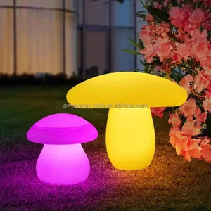 Mushroom Shape Table Lamp Night LED Light Remote Control for Bedroom Living Room Garden