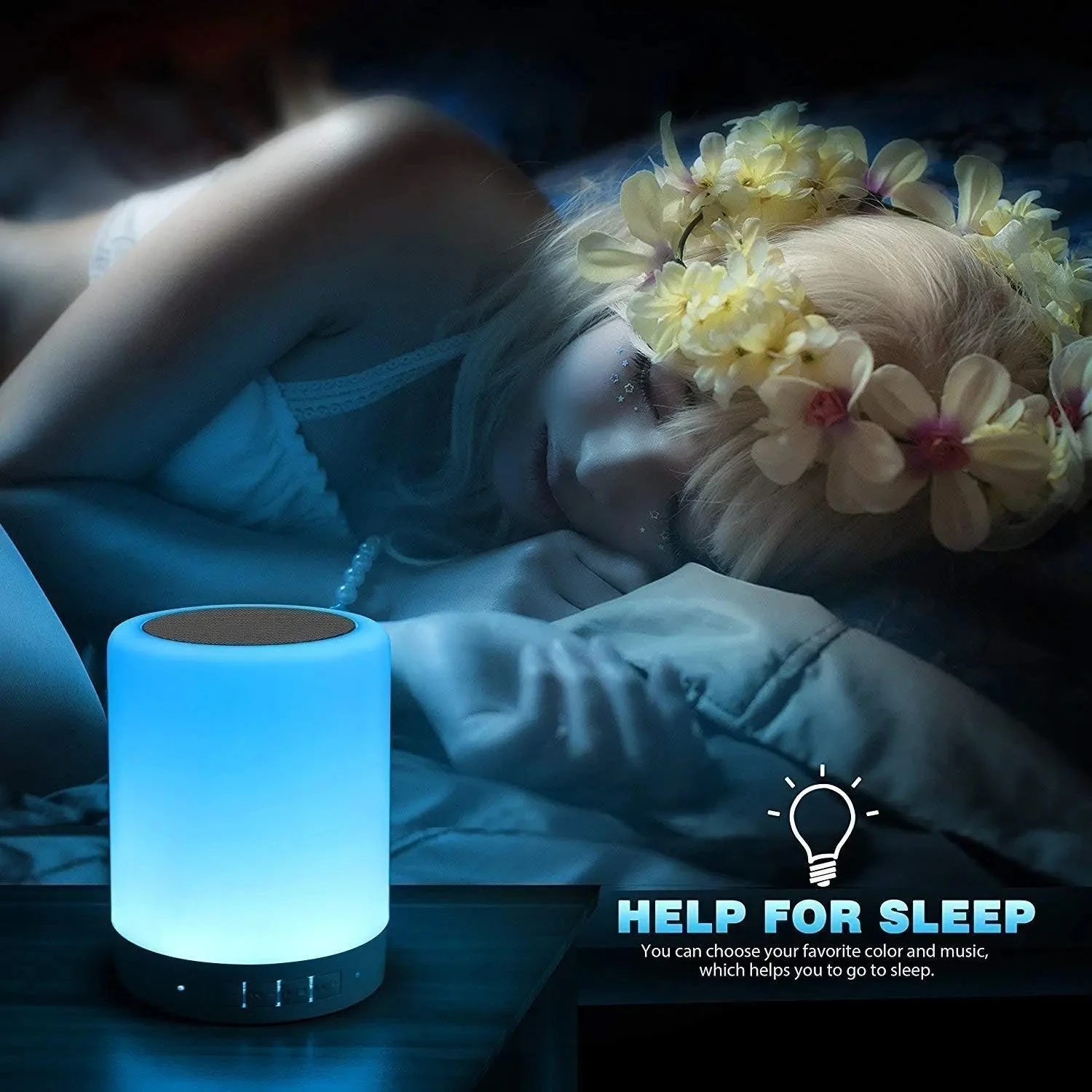 LED Speaker with Touch Sensitive Light Outdoor Portable Sound Box Suitable for Night Beach Bicycles Students Gifts