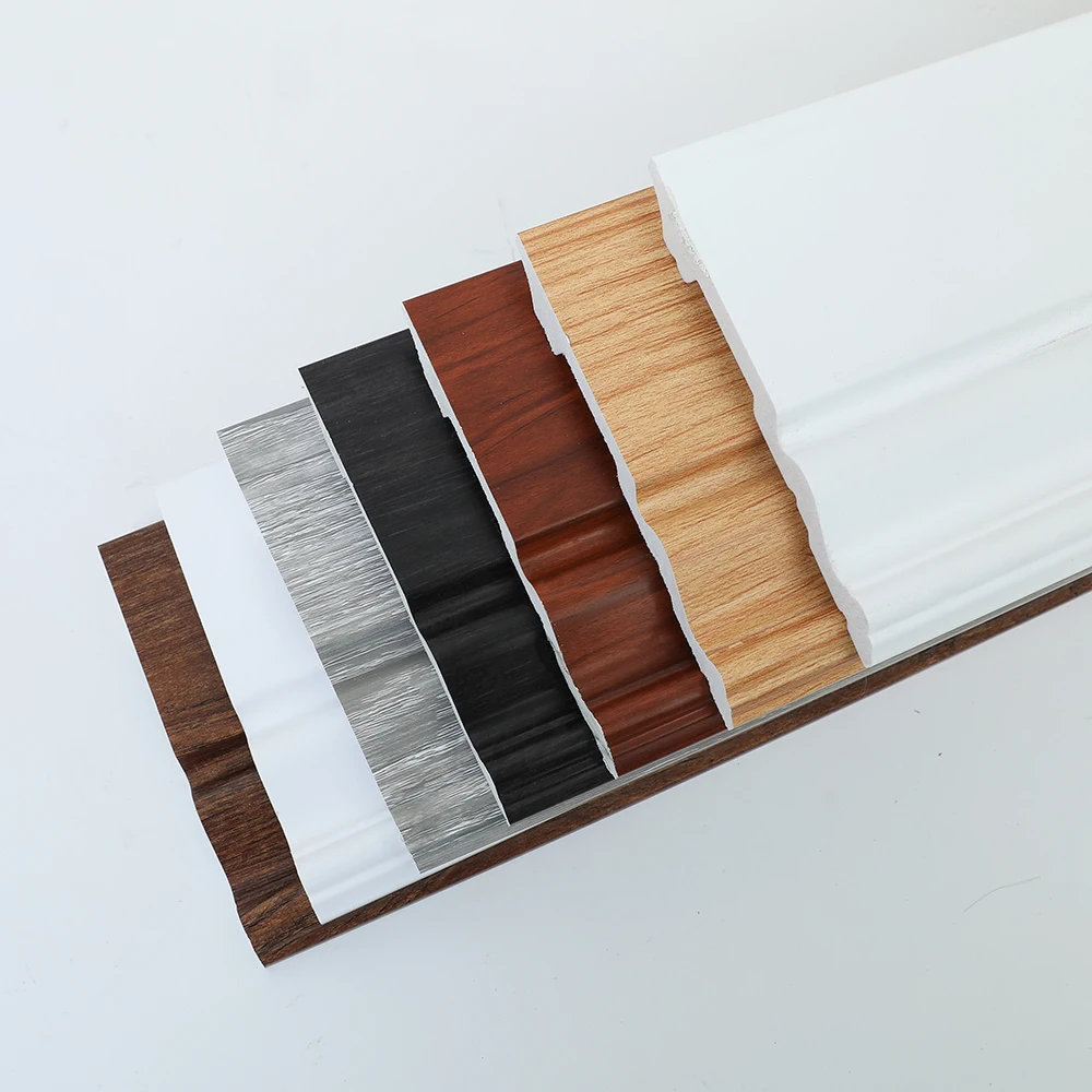 2025 New Arrival Waterproof PVC PS Skirting Board Eco-Friendly and Recyclable Skirting Flooring Accessories