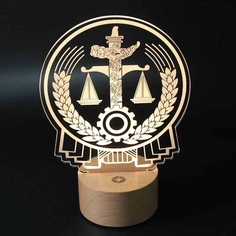 Hot Sale Promotion Birthday Gift 3D Optical Led Lamp Kids Baby Nursery Night Light with Wooden Base