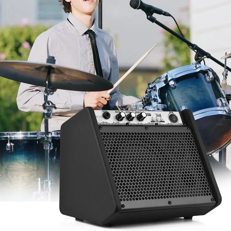COOLMUSIC DM20 20W 電子ドラムアンプ キーボードアンプ ワイヤレスBT