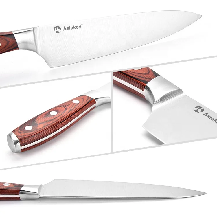 High-end Restaurants 5 Pieces Chef's Knives Sets 8 Inch Wooden Block Ernesto Kitchen Knife Set