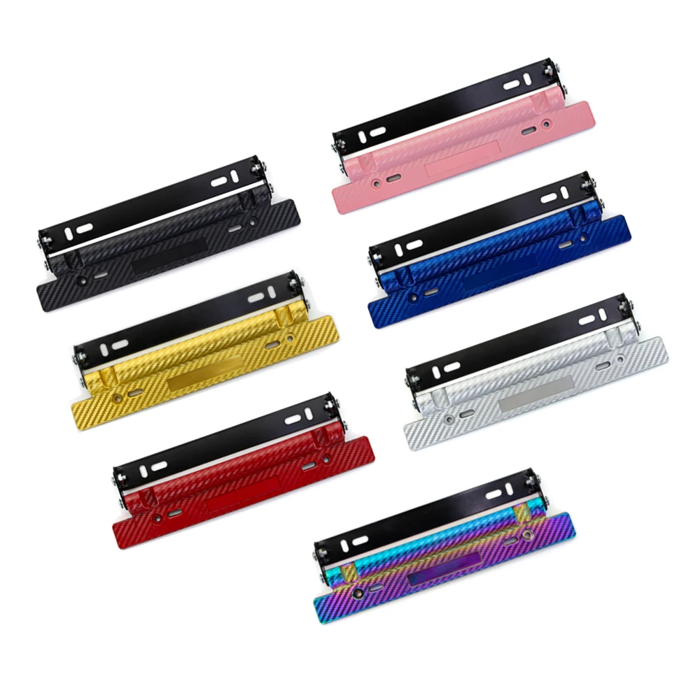 UniversalCarbon Car JDM Styling  Rotating Number Plate Adjustable Bracket Racing License Plate Frames Tag Holder