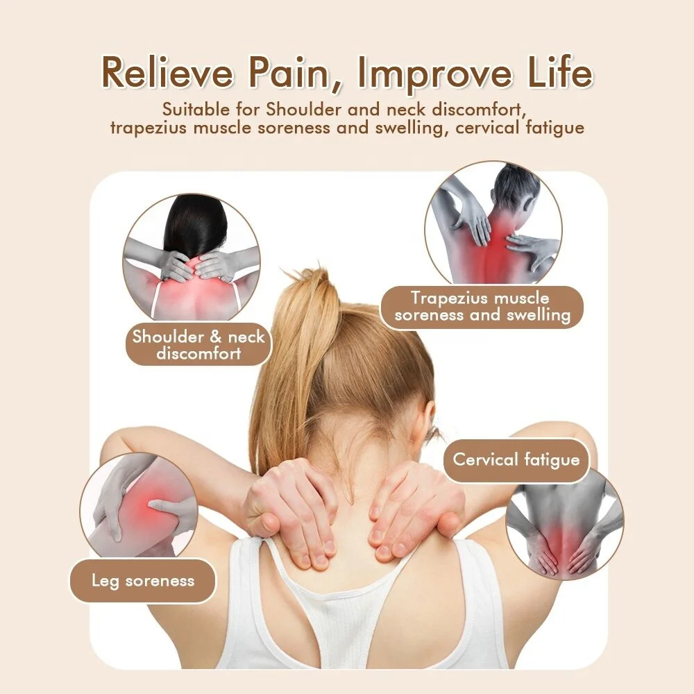 Custom Logo Portable Back Massager Deep Tissue Neck Massager With Heat