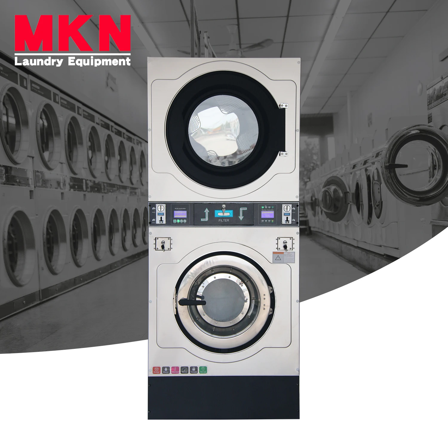 25kg Self Service Laundry Shop With Dryer and Washer Machine