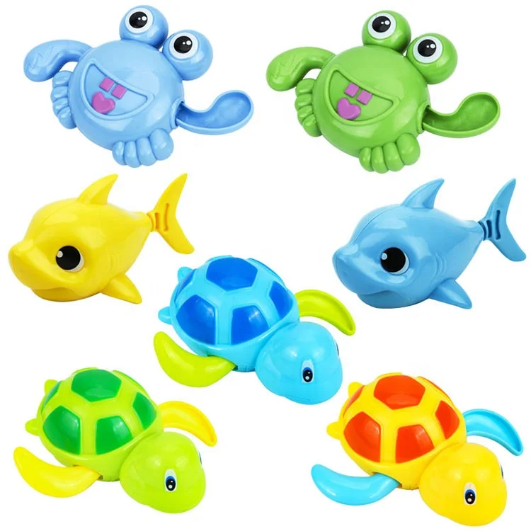 Hot sale kids cute swimming shark fishes tortoise water shower toys
