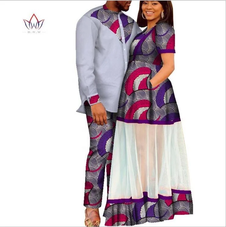 African Ethnic Couple Wear Bazin Riche Couple Clothing Men's Suit Women ...