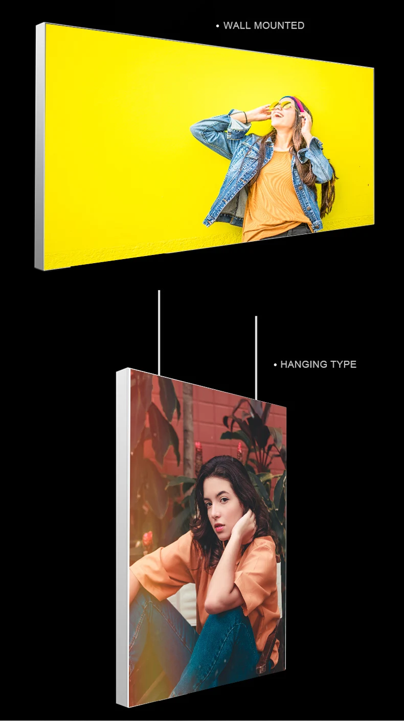 Customization Design Aluminum Frame Illuminated Fabric Standing Led