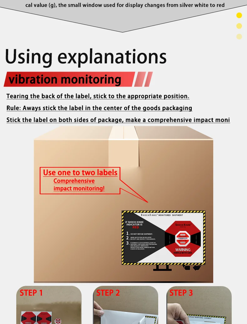 Shockxinke Impact Indicator Durable Acrylic Material Protective ...