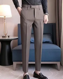 Men's High Quality Business Formal Casual Sport Pants Baggy Long Leg Stacked Pocket High-End Woven Stretch Pants