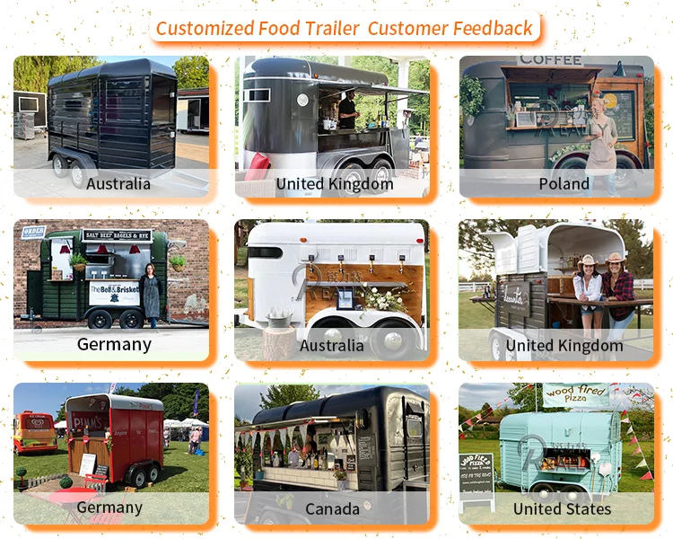 Oem Commercial Mobile Food Trailer Fully Equipped Stainless Steel Food