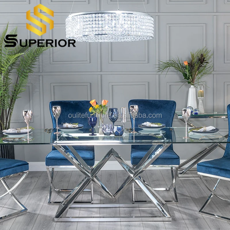 modern steel dining table design