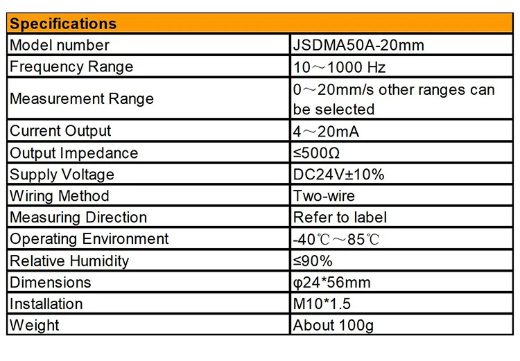 JSDMA50A-20mm Industrial Site Monitoring Piezoelectric Acceleration Sensor supplier