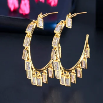 fashion exaggerated dubai 18k gold plated big round hoop statement earrings
