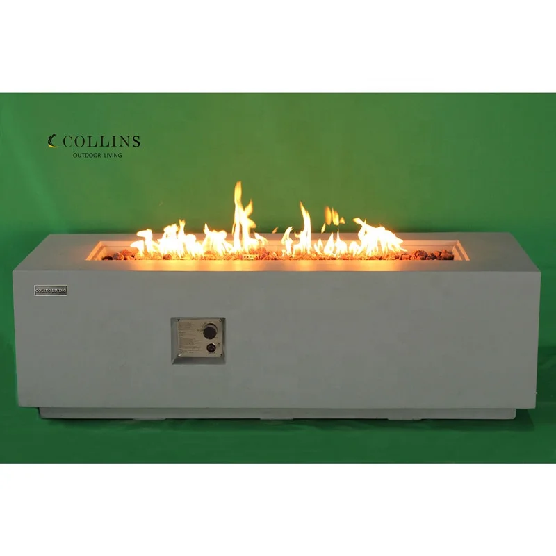 Colp016 Colingliving Odm Customized 304 Sus Outdoor Grc Gas Fire Pit Table Set For Garden Patio