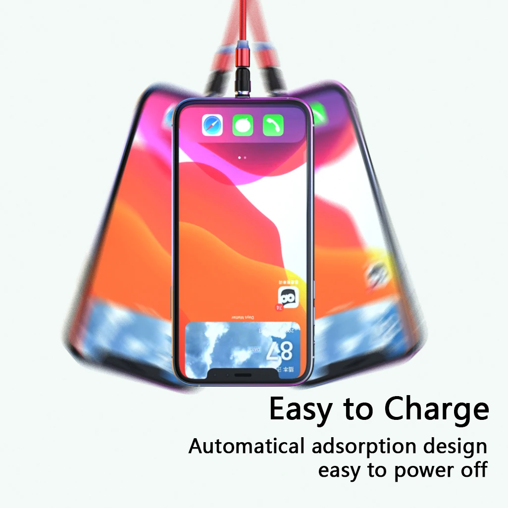 540 градусов Магнитный usb-кабель 3 в 1 быстрая зарядка для сотового телефона адаптер быстрой зарядки с разъемом usb Type-C