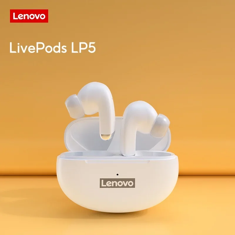 Lenovo LP5 Wireless BT Earbuds Stereo HiFi Music Earphones Music Headphones  Sports Waterproof TWS Headset With Mic Earbuds