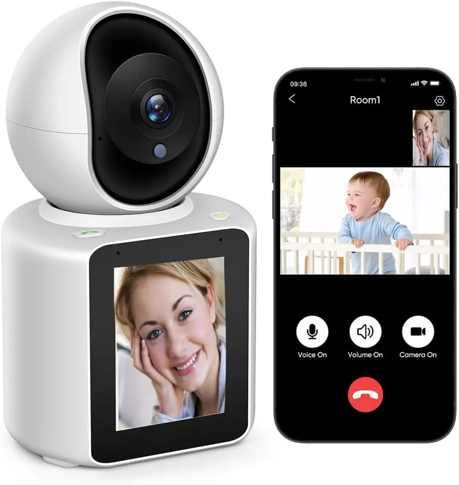 Security Camera with Inch HD Screen Voice Control Video