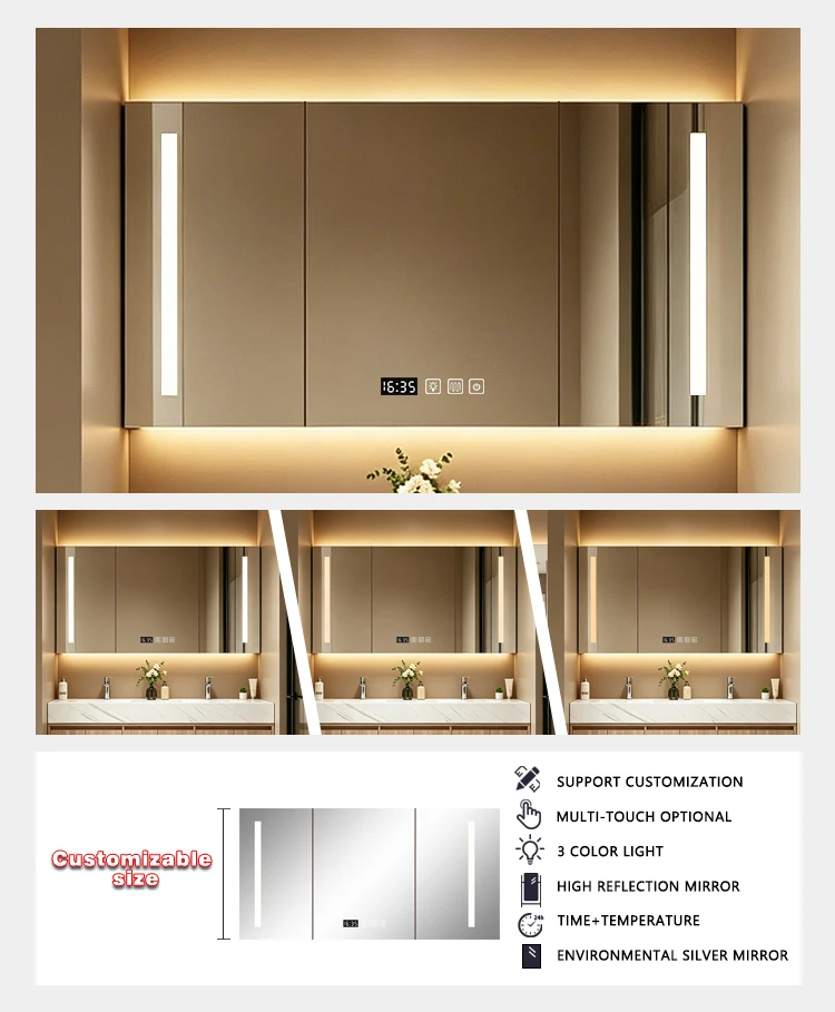 product wholesale bathroom sets aluminum bathroom vanity cabinet water resistant bathroom cabinets luxury bathroom cabinet with mirror-4
