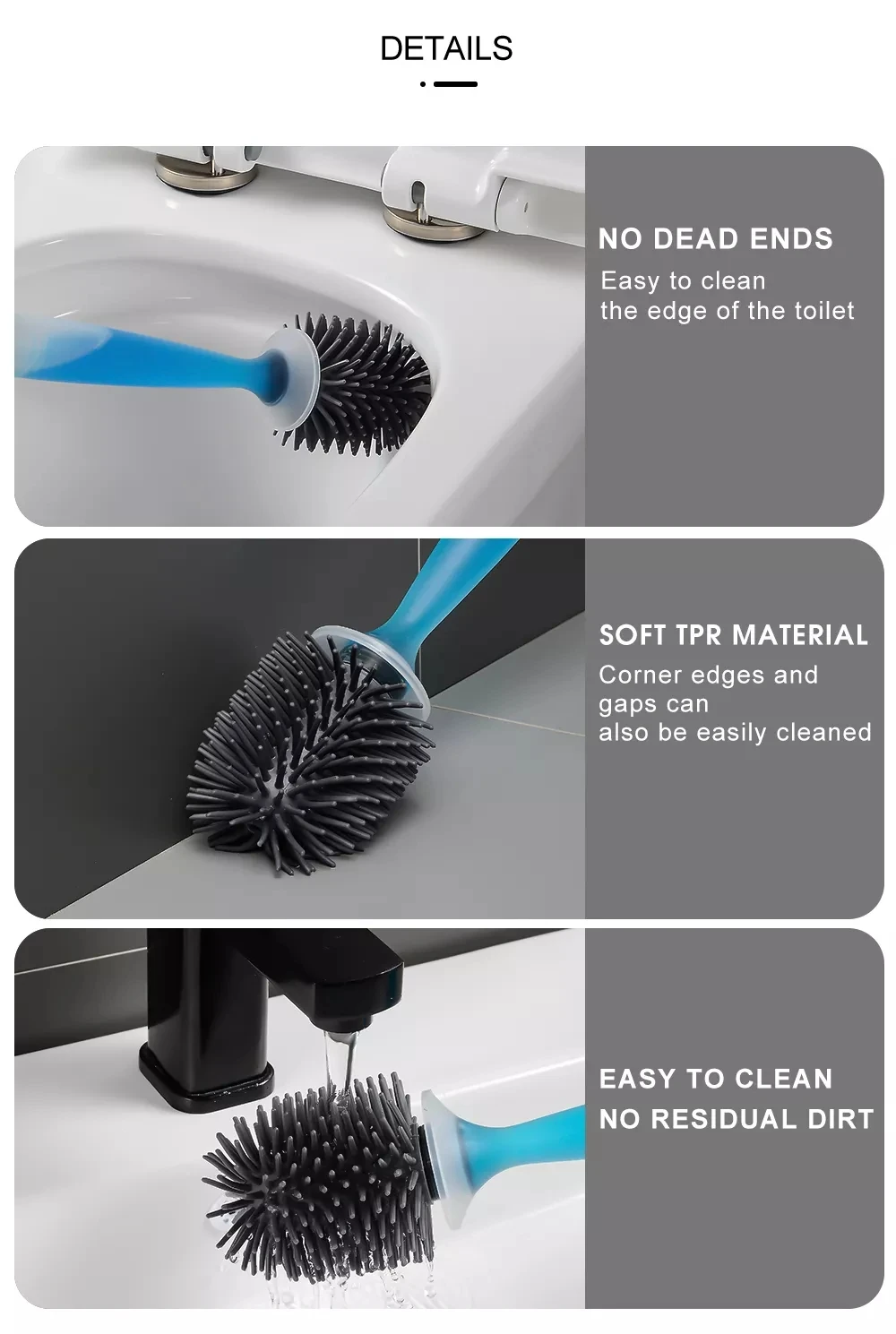 Hot Selling Soft Tpr Cleaning Silicone Toilet Brush With Soap ...