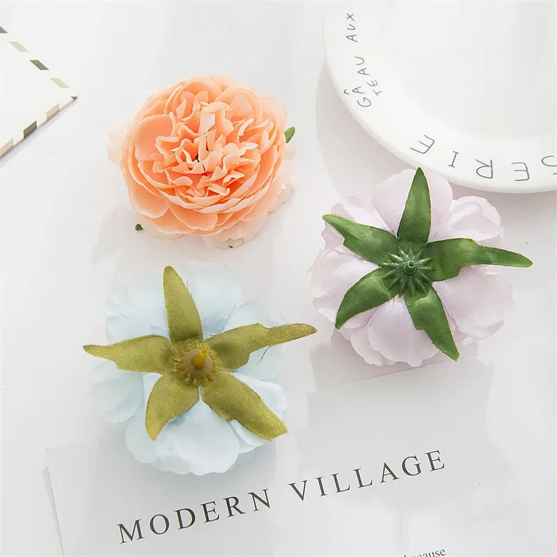 6.5cm Faux Flower Heads Mini Flower Spring Artificial Silk Roses For