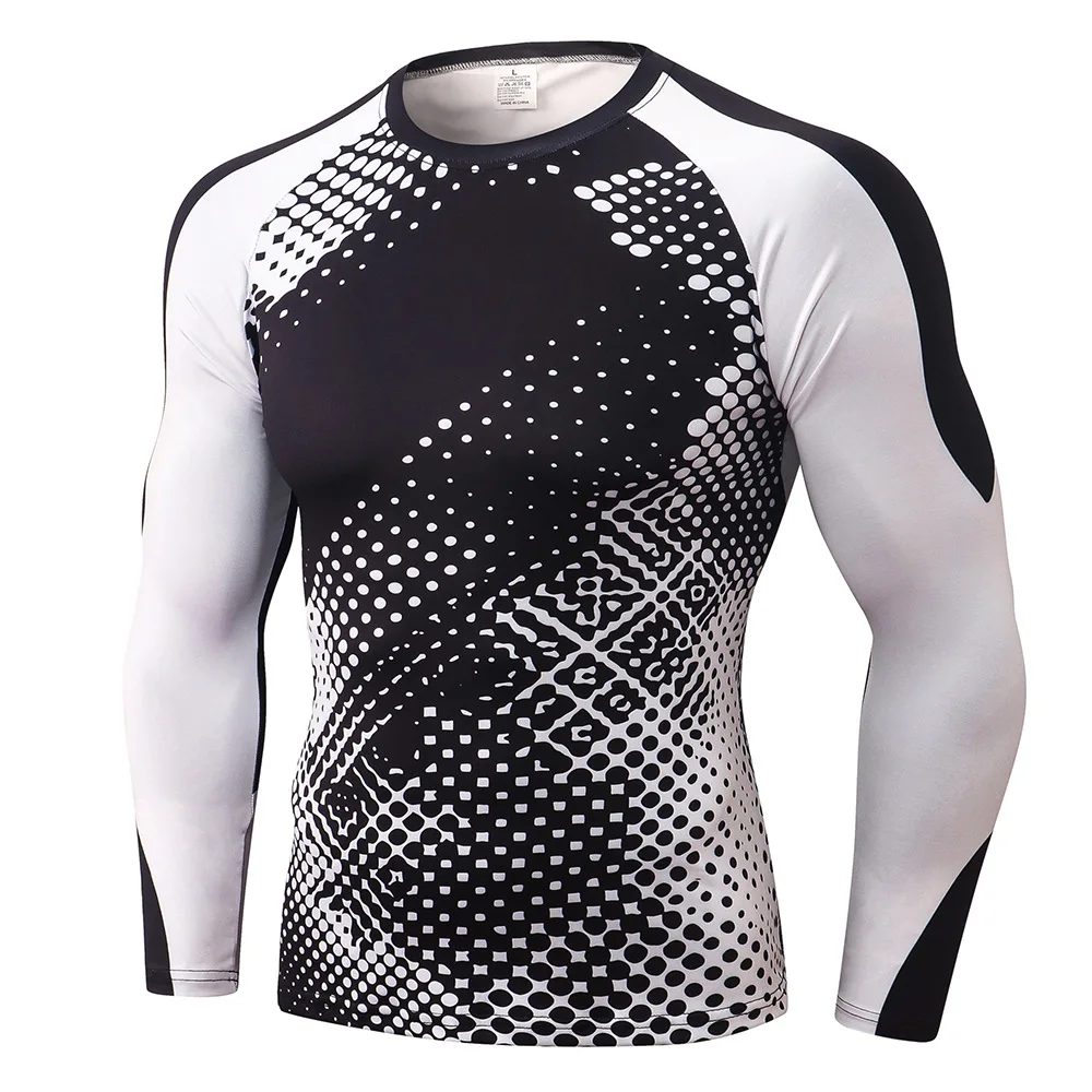 Autumn and winter men's camouflage printed fiess clothes Long sleeve high elastic Skin-tight garment Quick drying711_voghion.com