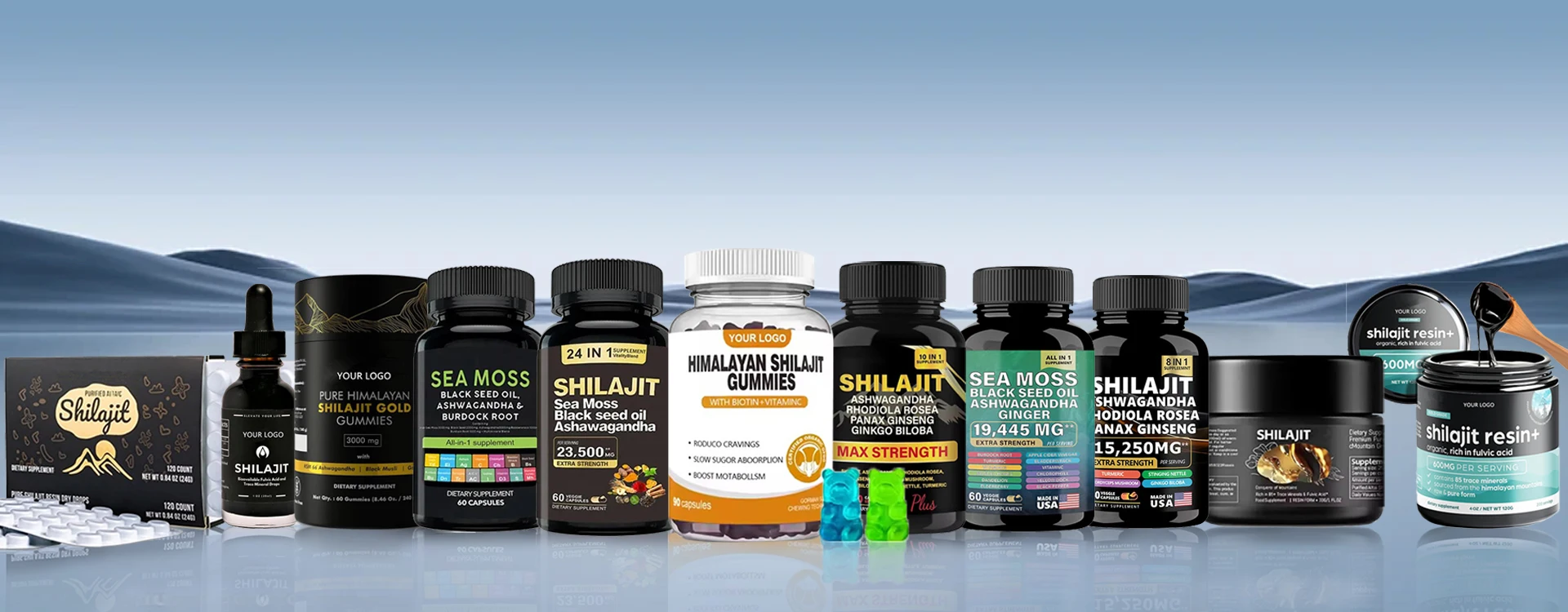 product oem private label organic shilajit ashwagandha burdock root gummies sea moss lions mane premium shilajit gummies organic-55