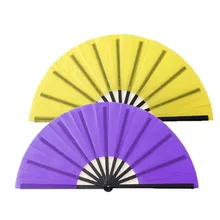 33cm  13inch Personalized Large Colorful Bamboo Folding Hand Fan Kung Fu Rave Clack Fans for Women Festival Dance Gifts