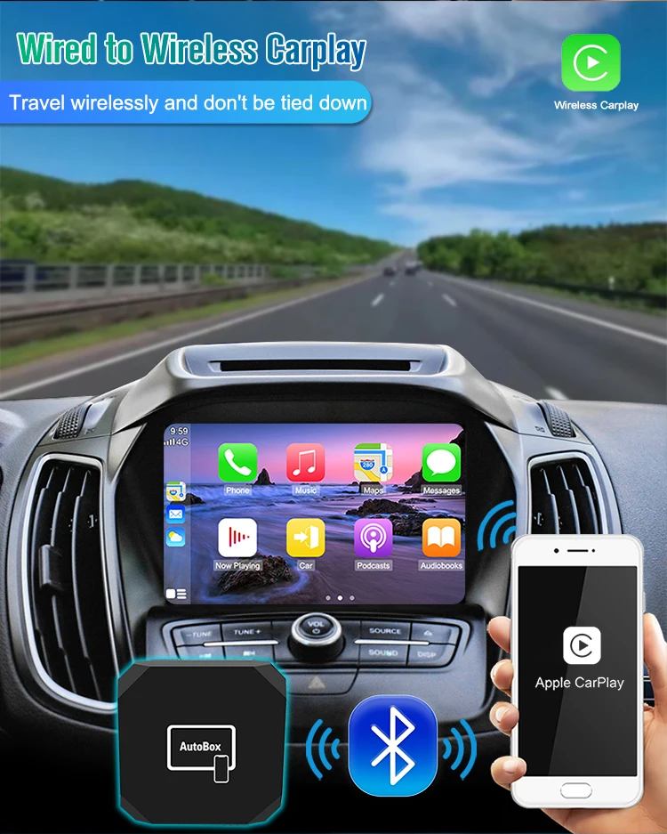 Wireless Mini Apple Carplay Smart Box Android Auto Android 12 13