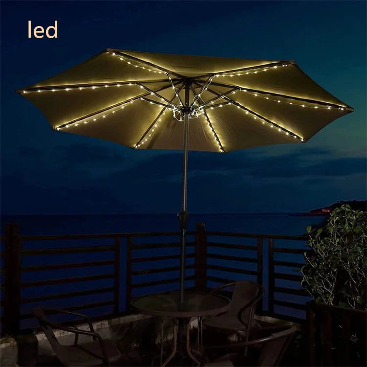 battery operated patio umbrella string lights Patio Umbrella Light String Lights 8 Brightness Modes 104 LEDs at 3AA  Battery Operated Waterproof Outdoor Umbrella Pole Light