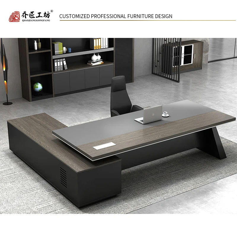 Simple Design Table Solid Wood Office Desk for Boss Commercial Executive Office Table