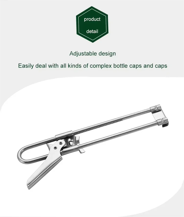 Adjustable Stainless Steel Can Opener Manual Multi-Function Kitchen Gadget Jam Jar Soda Bottle Opener