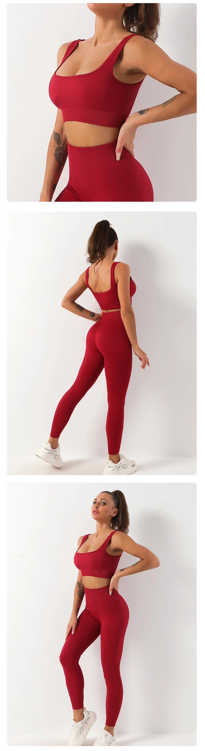 Seamless Sports Bra Sexy Plus Size Bra Anti Shock Ribbed Tank Top