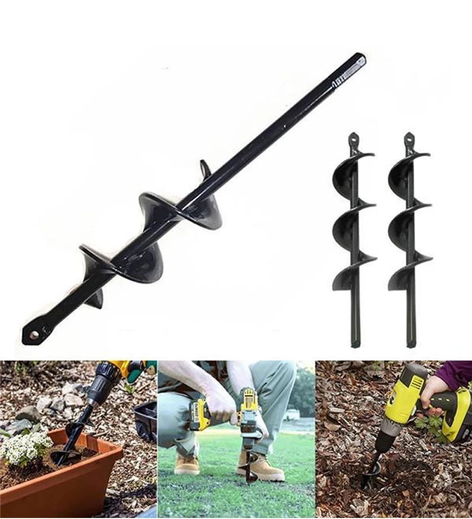 Spiral Drill Bit Auger Fence Garden Planter Planting Flowers Post Hole Digger Tool 4cm * 22cm 