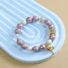 Pulsera de rueda de oración con mantra de seis sílabas - morado-rosa