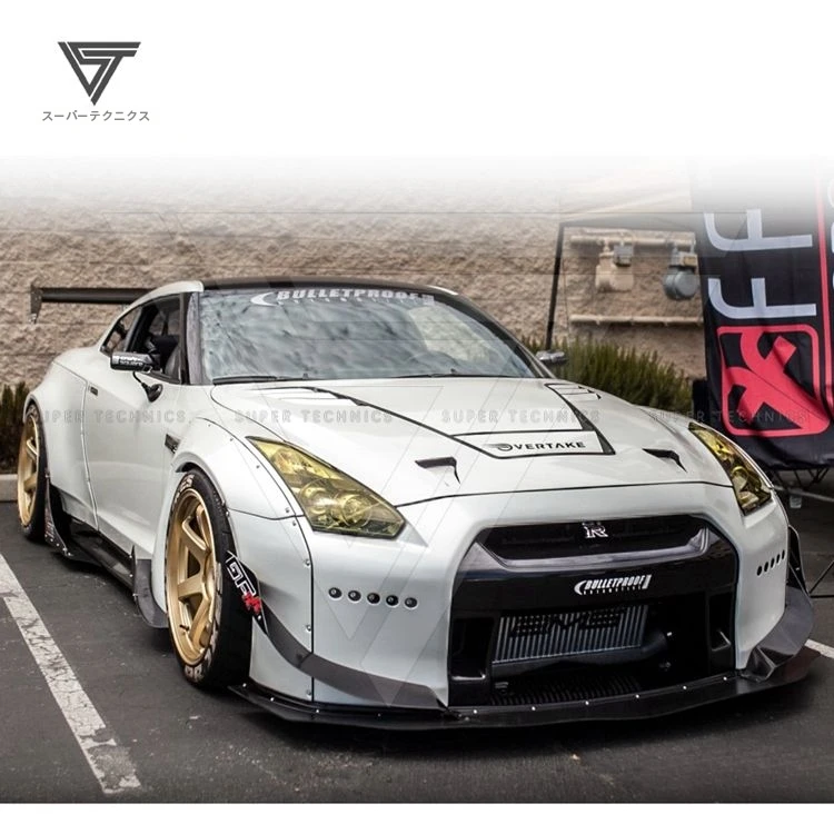 日産GTRR352008-2016用ロケットバニースタイルのガラス繊維FRPワイド