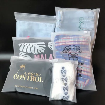 Wholesale Hot Selling Matte Transparent PE Zipper Resealable Clothes  Packaging Frosted Plastic Ziplock Bag From m.