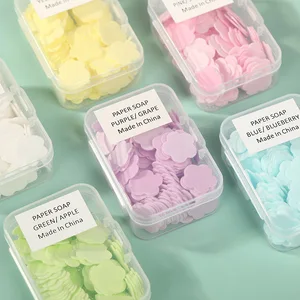 Wholesale Foaming Deep Cleansing Travel Flower Shape Mini Portable Paper Hand Soap Sheets for Hand Washing
