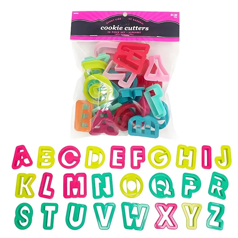 Set Da 26 Stampini Per Biscotti A Forma Di Lettere – Alfabeto In Acciaio Inox, Tagliabiscotti Con Bordo Arrotolato, Ideali Per Decorare Dolci E Insegnare L'Alfabeto