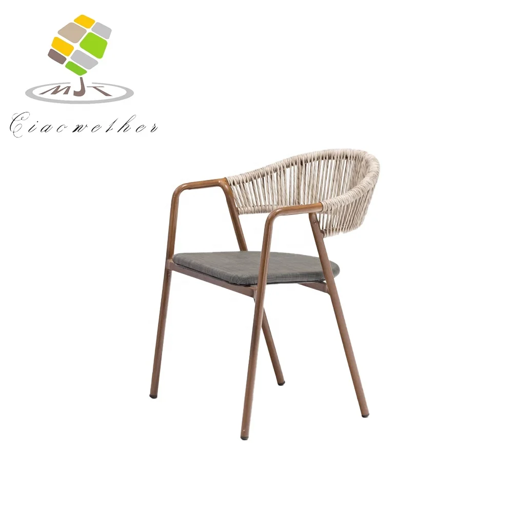 Недорогой садовый уличный Штабелируемый стул из ротанга, стул из полиэтилена для кафе, ресторана, плетеные обеденные стулья из ротанга