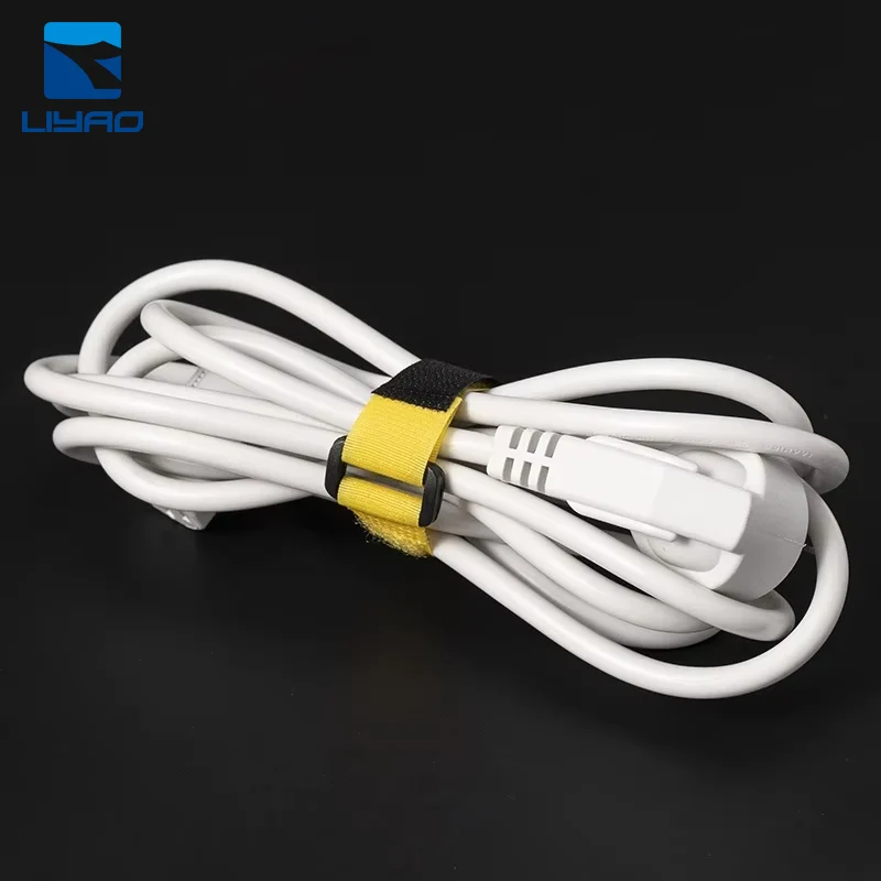 Custom Cable Ties with Printed Logo 100% Nylon/PP Materials Double Sided Adhesive for Hook and Loop for Office Use