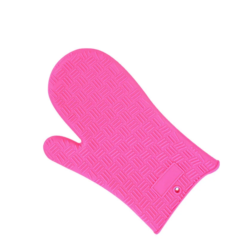 Silicone Pattern BBQ Grill Gloves Flame-Resistant Oven Mitts Chef Cooking Oven Glove with Open Cuff Both Sides manufacture