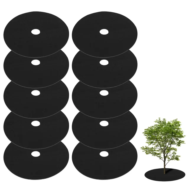 YA SHINE Garden Supplies Reusable Tree Weed Mat protector Root Barrier landscaping tree ring Non Woven tree ring mulch