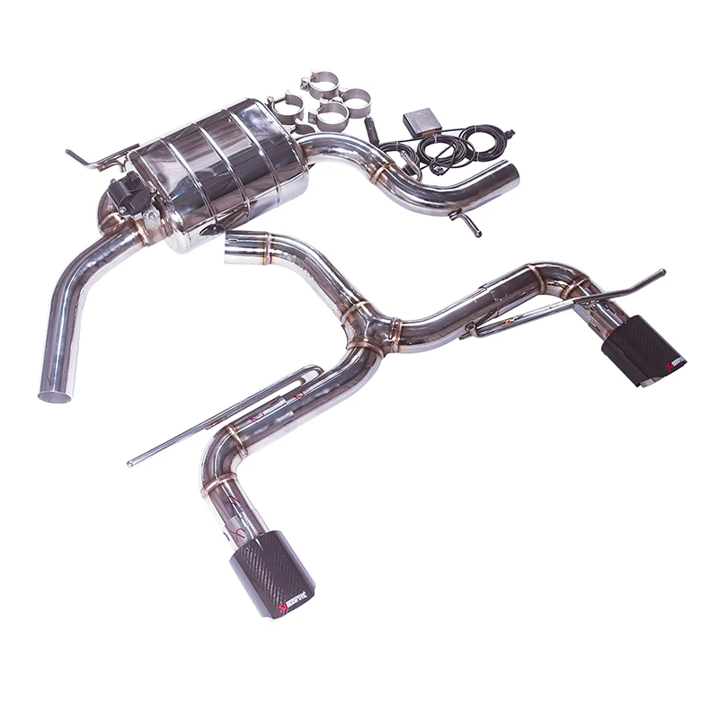 Personalized Sound Modification Polished VW GOLF 6 GTI 2.0T Stainless Steel CATBACK Exhaust System WIth Carbon Fiber Tips