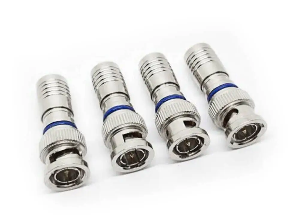 75ohm CCTV RG59 RG6 Coaxial Video Compression BNC Male Plug  Straight RF Connector manufacture